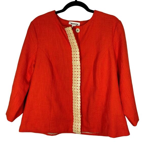 Coldwater Creek, Size 16, Red Textured Lightweight Jacket, Iridescent Buttons - Picture 1 of 8